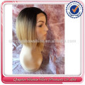 2015 New style two tone ombre brazilian human hair #1b/#27 short bob style silk top lace wigs